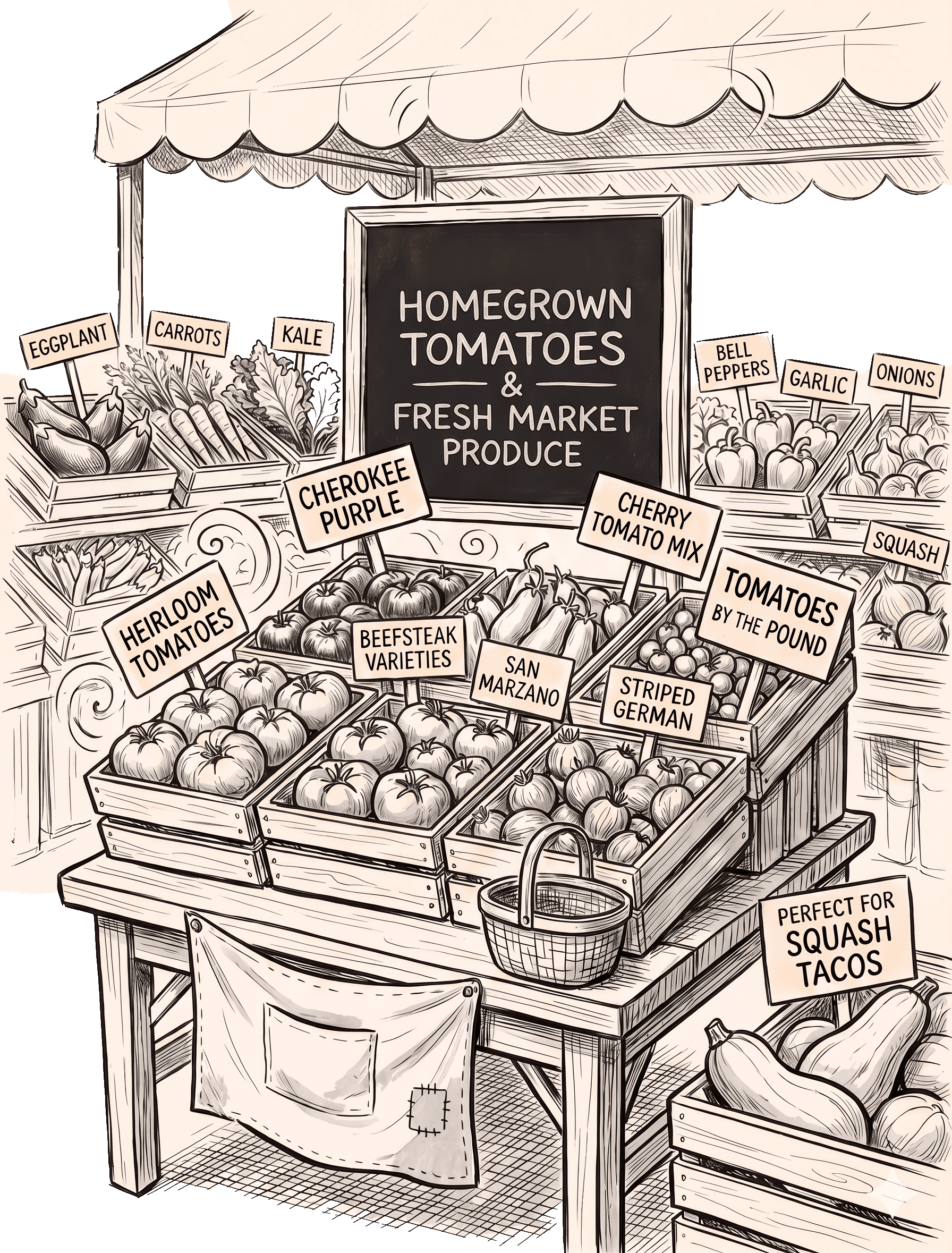 Farmers market produce